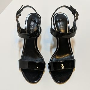 Kelly & Katie Black patent leather sandals- Size 6